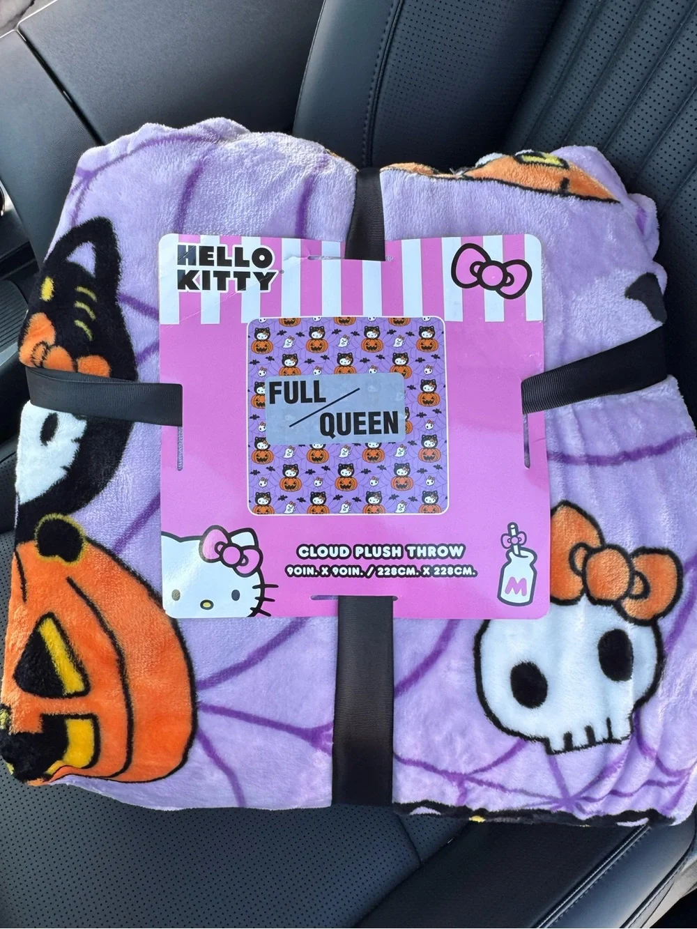 Hello Kitty Purple and Orange Halloween Pumpkin Plush Throw
